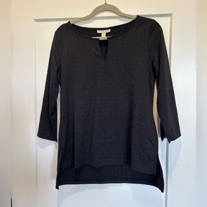 Dana Buchman 3/4 Sleeve - Size S black top with silver accent